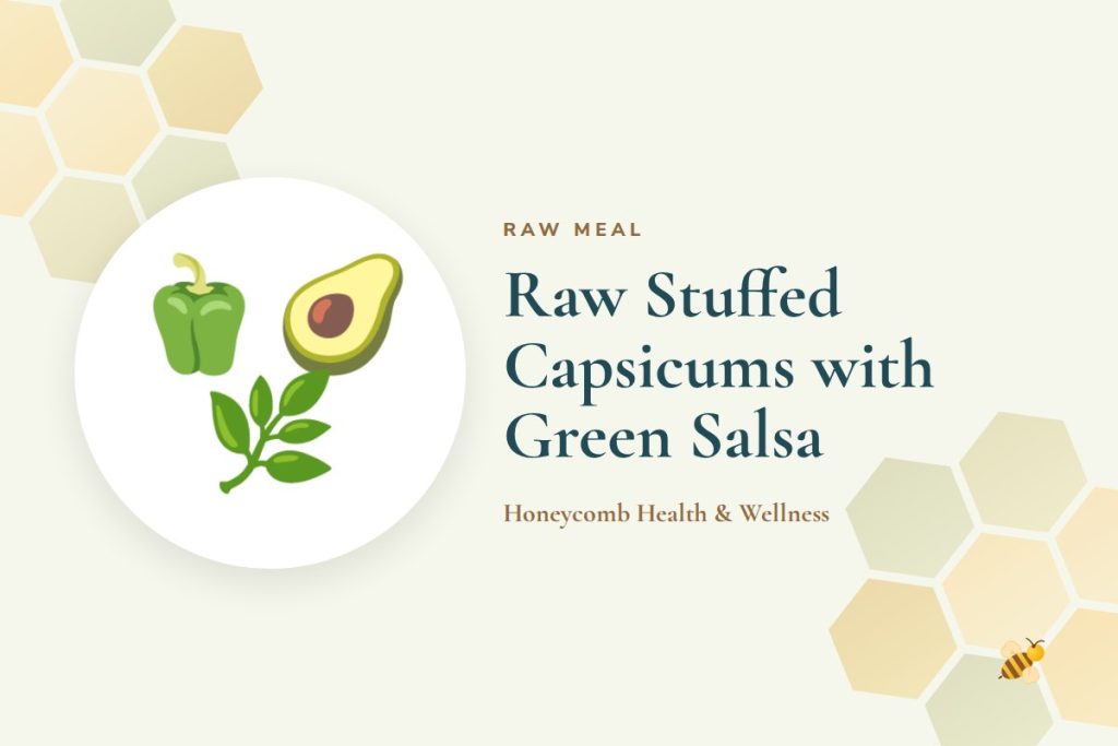 Raw Stuffed Capsicums with Green Salsa