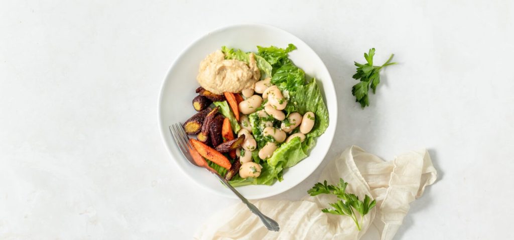 Roasted Carrot, Hummus & White Bean Salad