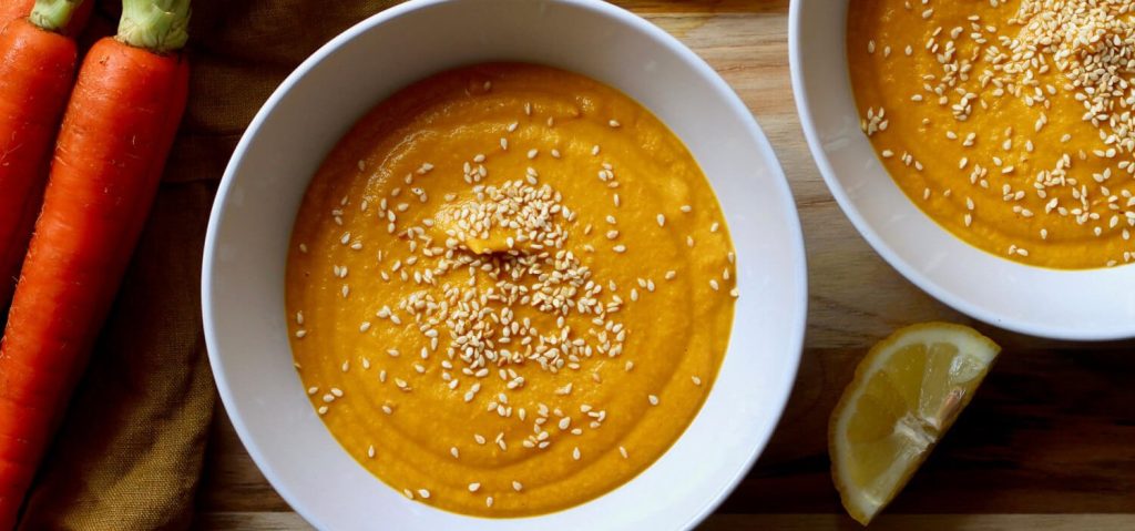 Roasted Carrot White Bean & Tahini Soup