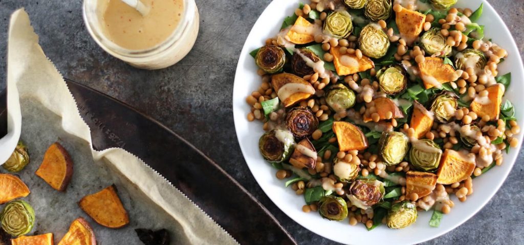 Roasted Sweet Potato & Brussels Sprouts Salad