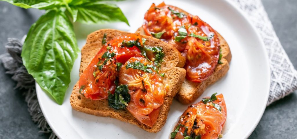 Roasted Tomato & Basil on Toast