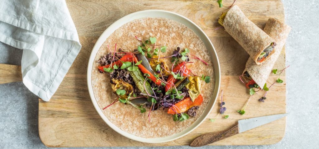 Roasted Veggie & Black Bean Wrap