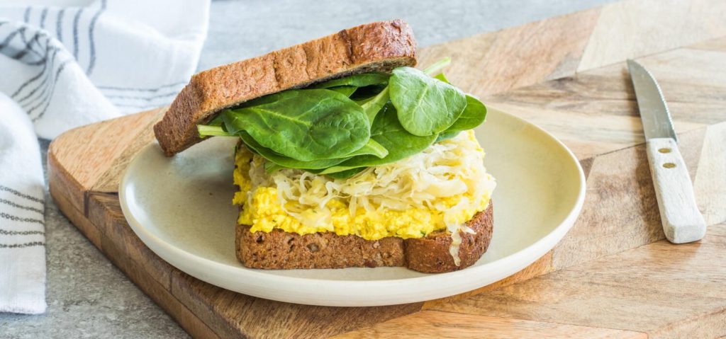 Sauerkraut & Hummus Sandwich