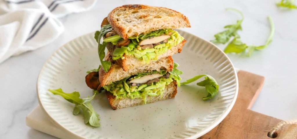 Smashed Edamame & Mushroom Sandwich