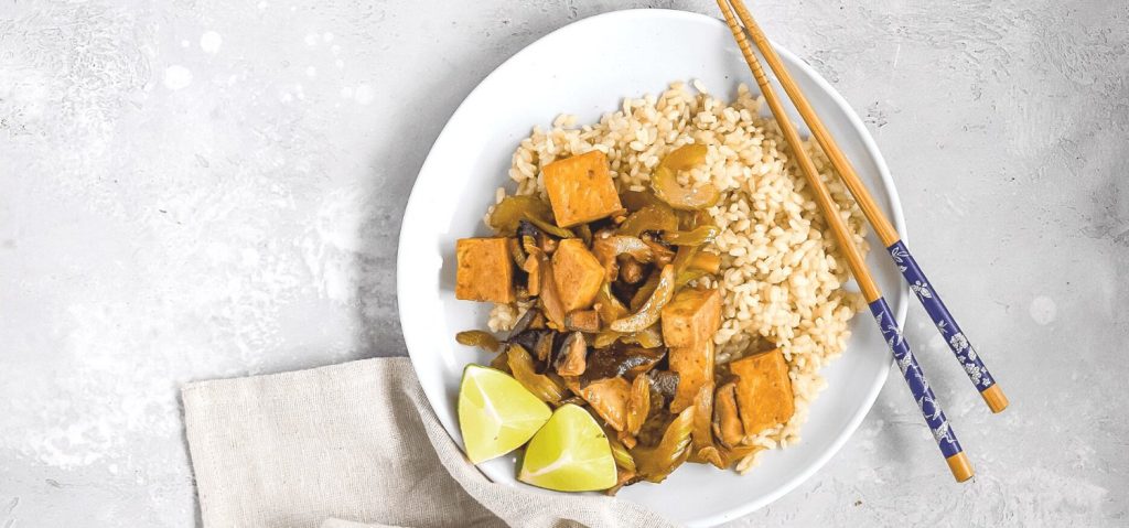 Soy Glazed Tofu & Mushrooms