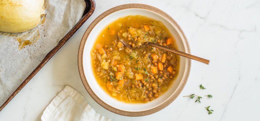 Spaghetti Squash & Lentil Soup