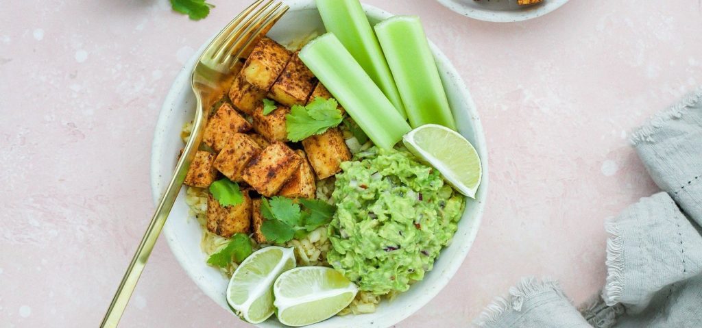 Spiced Tofu with Avocado & Cauliflower Rice