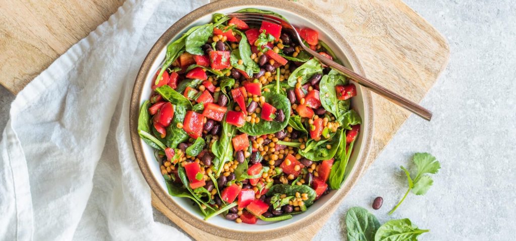 Spicy Black Bean & Lentil Salad