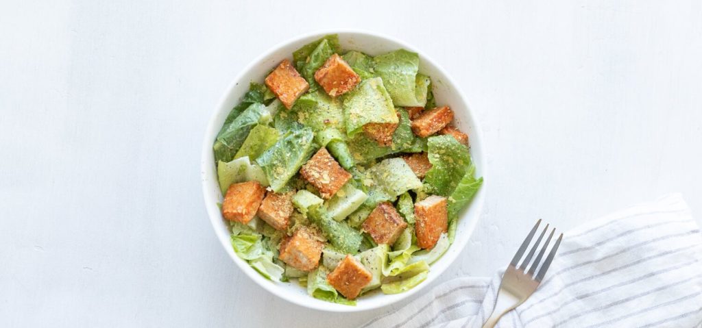 Spicy Tempeh Caesar Salad