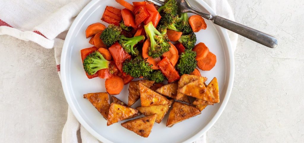Sticky Sheet Pan Tofu Stir Fry