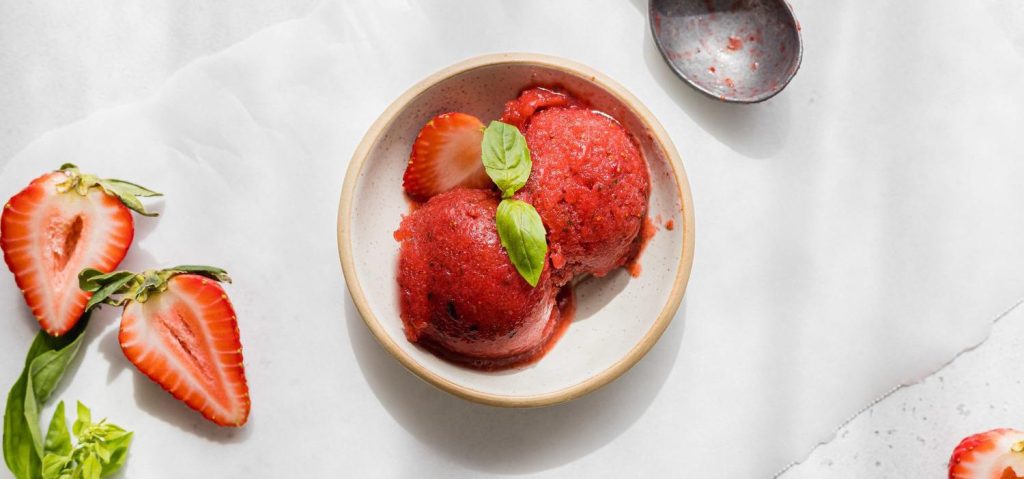 Strawberry Basil Sorbet