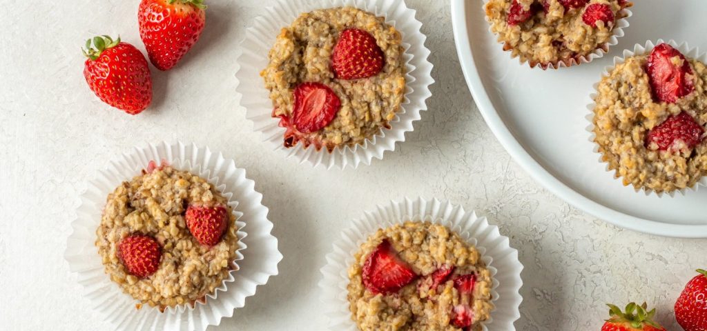 Strawberry Coconut Oatmeal Muffins