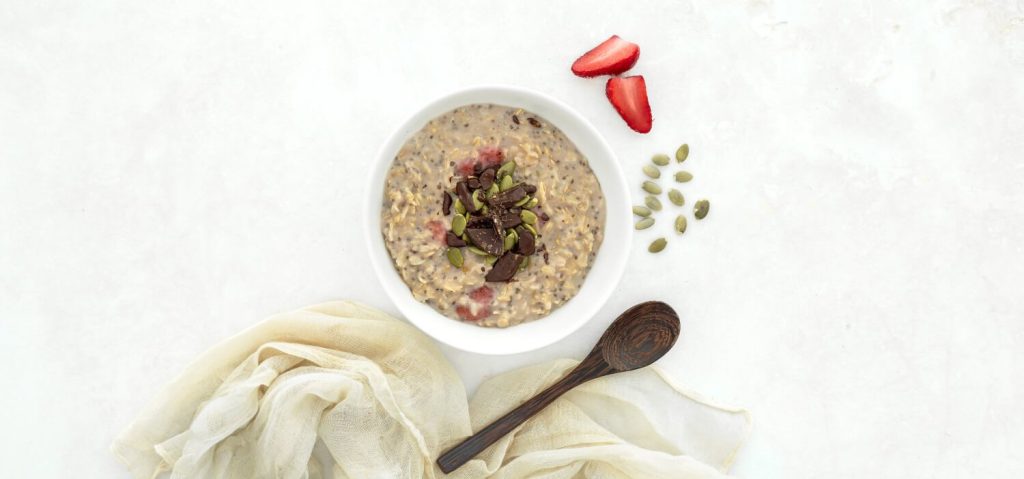 Strawberry Protein Porridge with Seeds