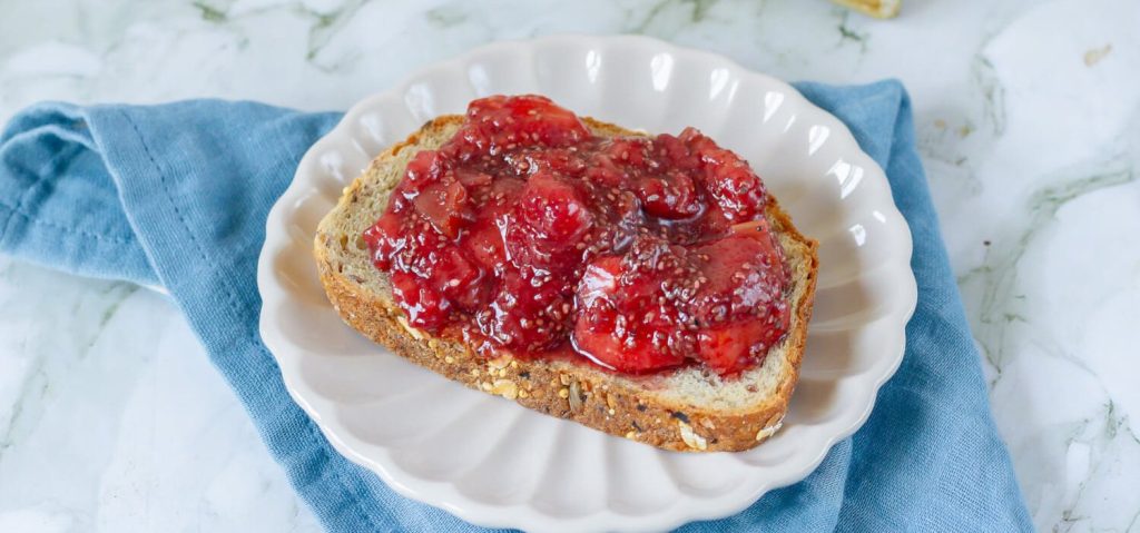 Strawberry Rhubarb Chia Jam on Toast