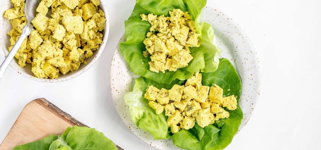 Tofu Egg Salad Lettuce Wraps
