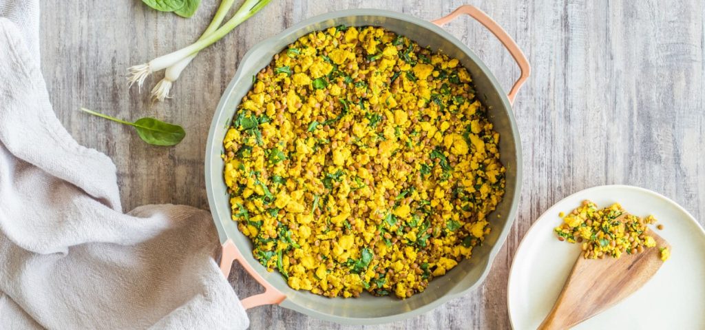 Tofu Scramble with Lentils & Spinach
