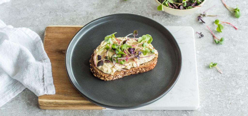 Tofu Spread Toast with Microgreens
