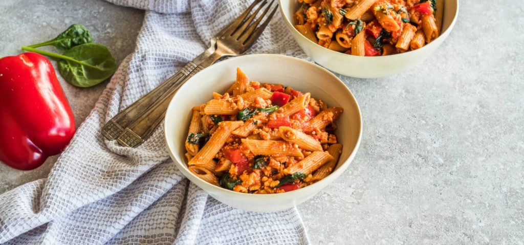 Tofu Tomato Veggie Pasta
