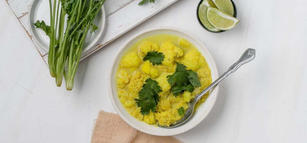 Turmeric & Ginger Cauliflower Quinoa Soup