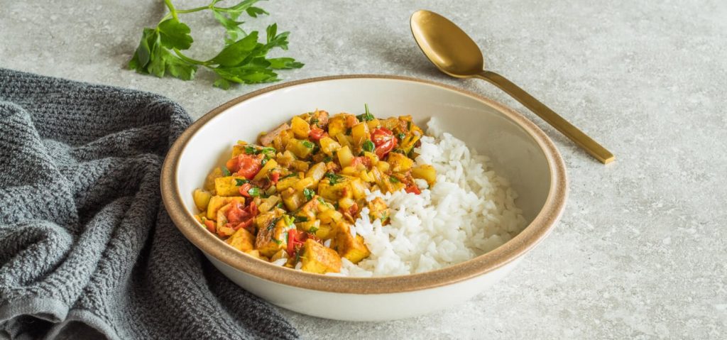 Veggie & Tofu Curry with Rice