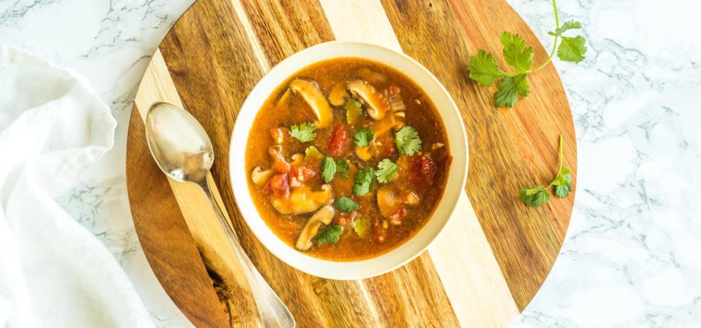 Veggie Tom Yum & Green Curry Soup