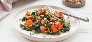 Warm Farro & Sweet Potato Salad