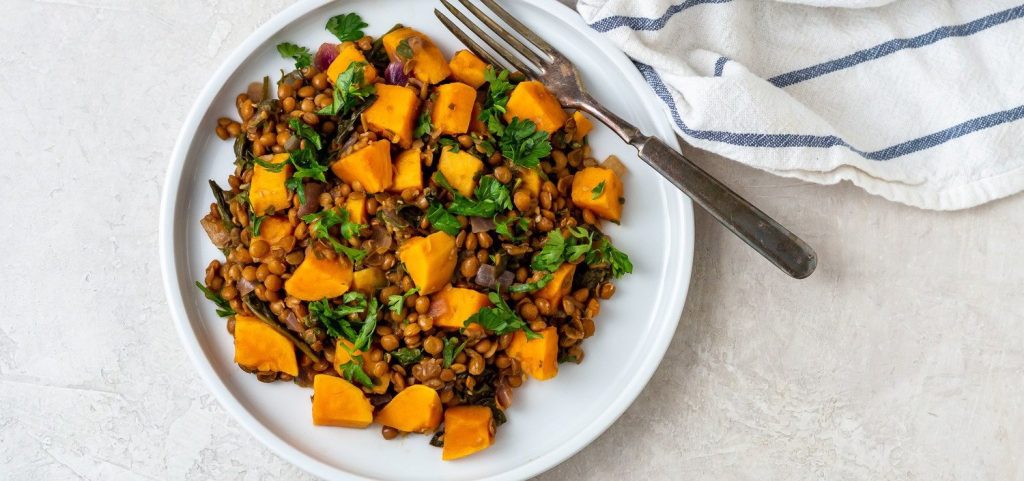 Warm Lentil & Sweet Potato Salad