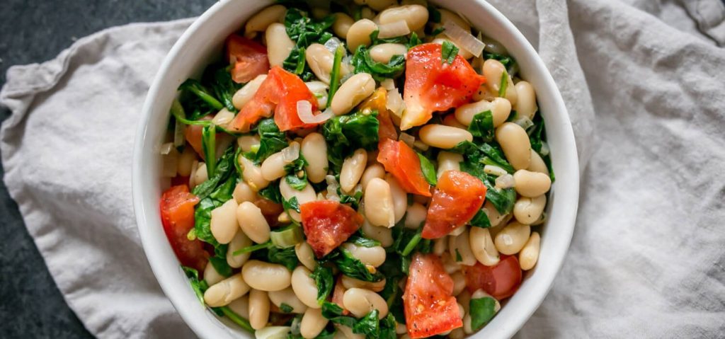 White Bean, Spinach & Tomato Salad
