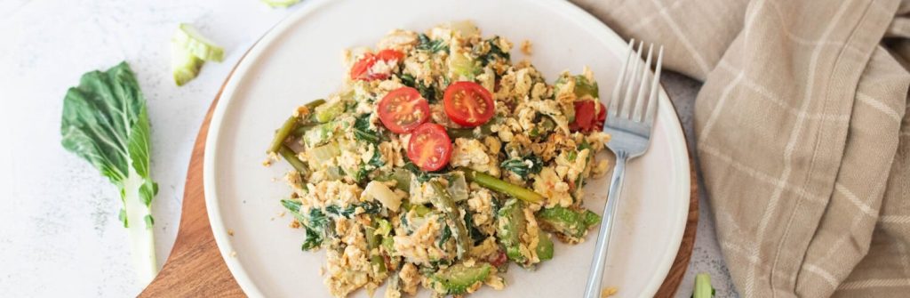 Zucchini & Greens Tofu Scramble
